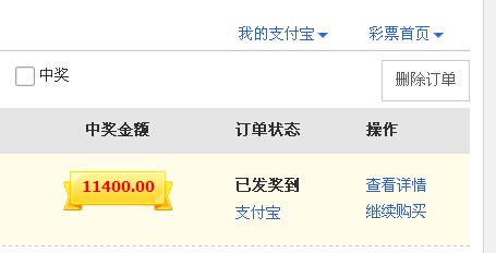 总算中了万元大奖